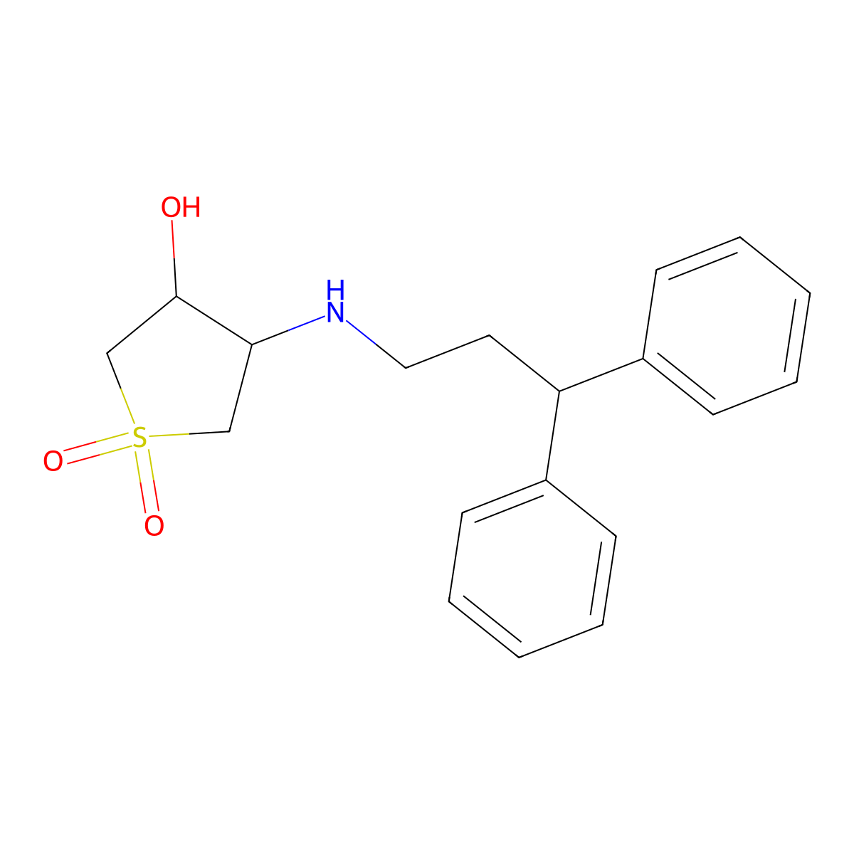 4-[(3,3-Diphenylpropyl)amino]tetrahydrothiophene-3-ol 1,1-dioxide molecular structure, CAS 1232801-18-1