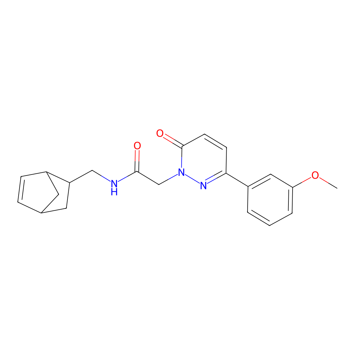 N-(bicyclo[2.2.1]hept-5-en-2-ylmethyl)-2-[3-(3-methoxyphenyl)-6-oxopyridazin-1(6H)-yl]acetamide molecular structure, CAS 1232801-21-6