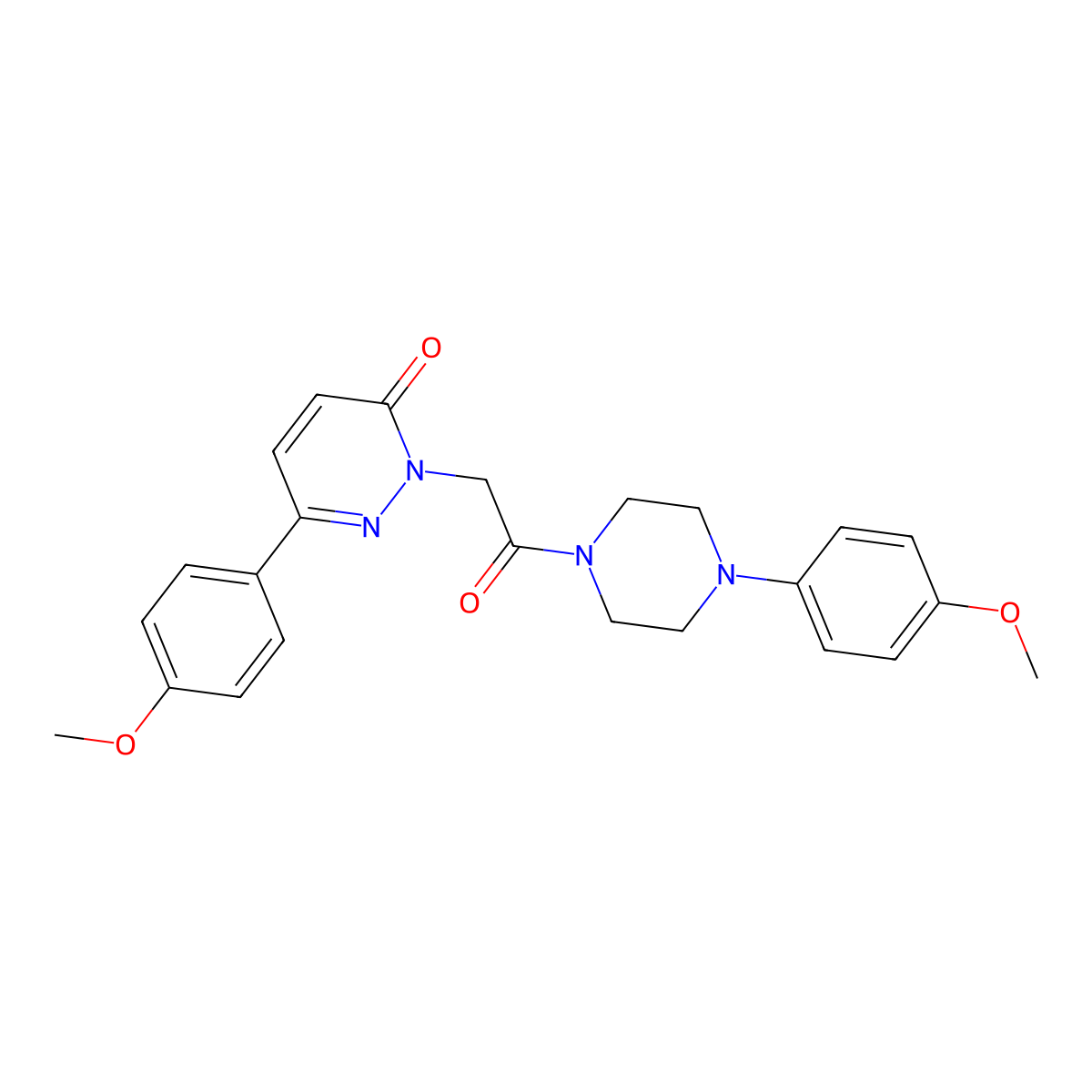 6-(4-methoxyphenyl)-2-{2-[4-(4-methoxyphenyl)piperazino]-2-oxoethyl}-3(2H)-pyridazinone molecular structure, CAS 1232801-27-2