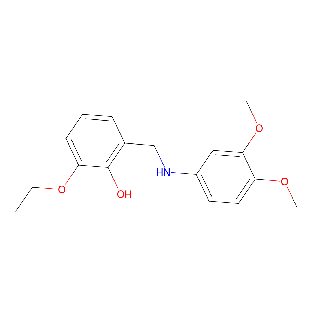 2-{[(3,4-Dimethoxyphenyl)amino]methyl}-6-ethoxyphenol molecular structure, CAS 1232801-50-1