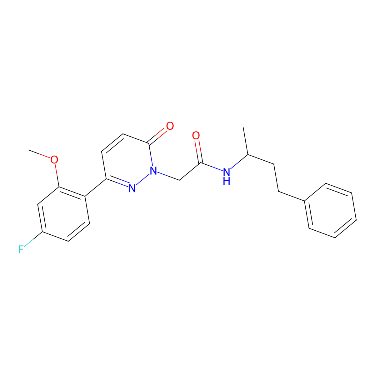 2-[3-(4-fluoro-2-methoxyphenyl)-6-oxopyridazin-1(6H)-yl]-N-(4-phenylbutan-2-yl)acetamide molecular structure, CAS 1232801-64-7