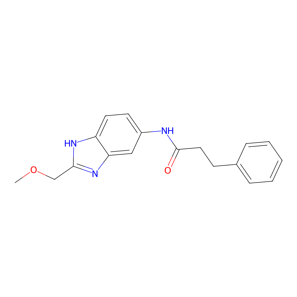 N-[2-(methoxymethyl)-1H-benzimidazol-5-yl]-3-phenylpropanamide molecular structure, CAS 1232801-75-0