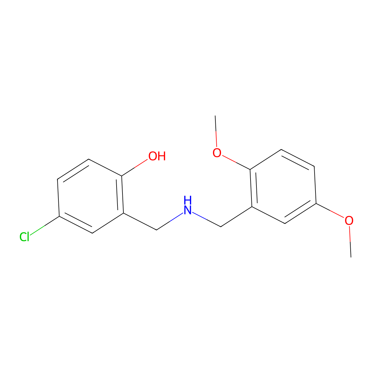 4-Chloro-2-{[(2,5-dimethoxybenzyl)amino]methyl}phenol molecular structure, CAS 1232801-83-0
