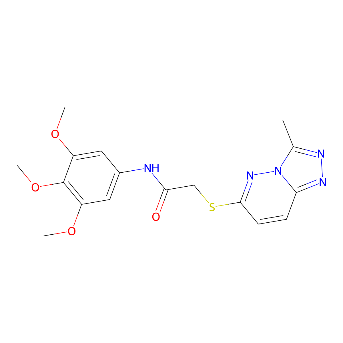 2-[(3-methyl[1,2,4]triazolo[4,3-b]pyridazin-6-yl)sulfanyl]-N-(3,4,5-trimethoxyphenyl)acetamide molecular structure, CAS 1232802-07-1