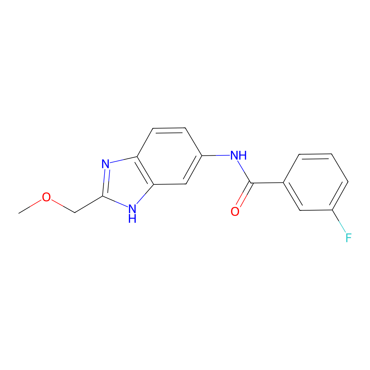 3-fluoro-N-[2-(methoxymethyl)-1H-benzimidazol-5-yl]benzamide molecular structure, CAS 1232802-09-3