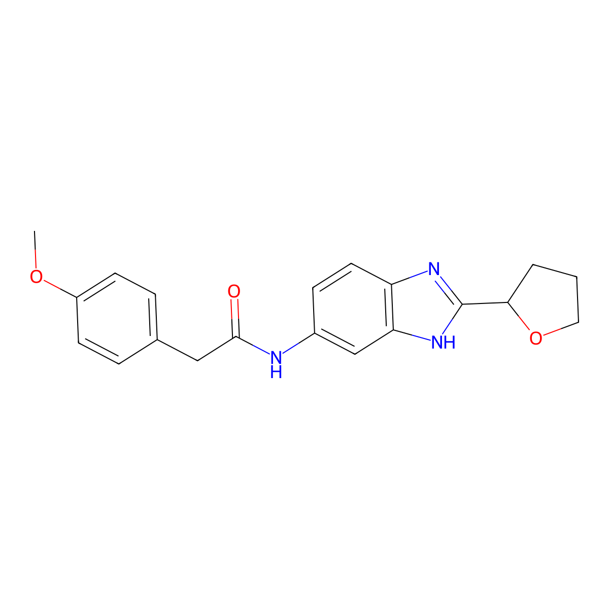 2-(4-methoxyphenyl)-N-[2-(tetrahydrofuran-2-yl)-1H-benzimidazol-5-yl]acetamide molecular structure, CAS 1232802-23-1