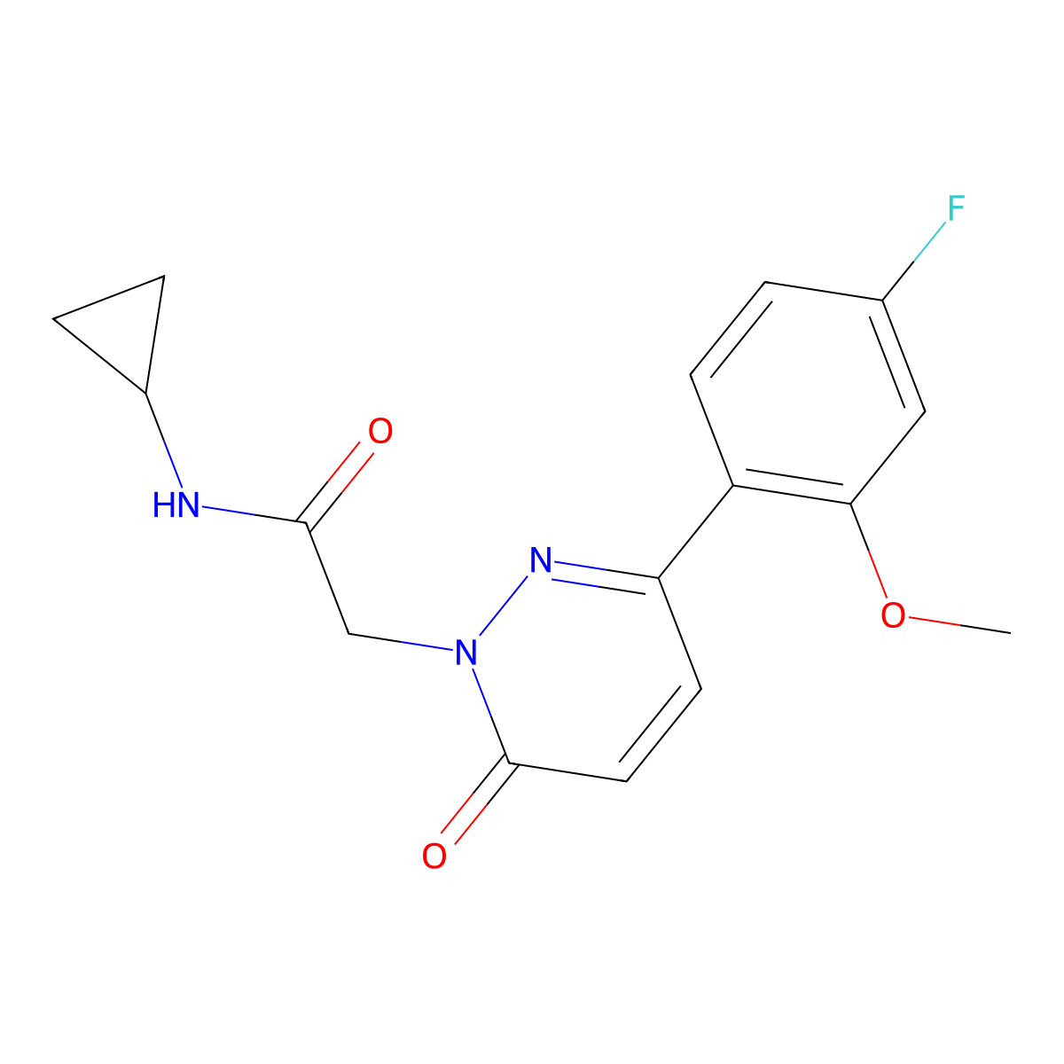 N-cyclopropyl-2-(3-(4-fluoro-2-methoxyphenyl)-6-oxopyridazin-1(6H)-yl)acetamide molecular structure, CAS 1232802-26-4