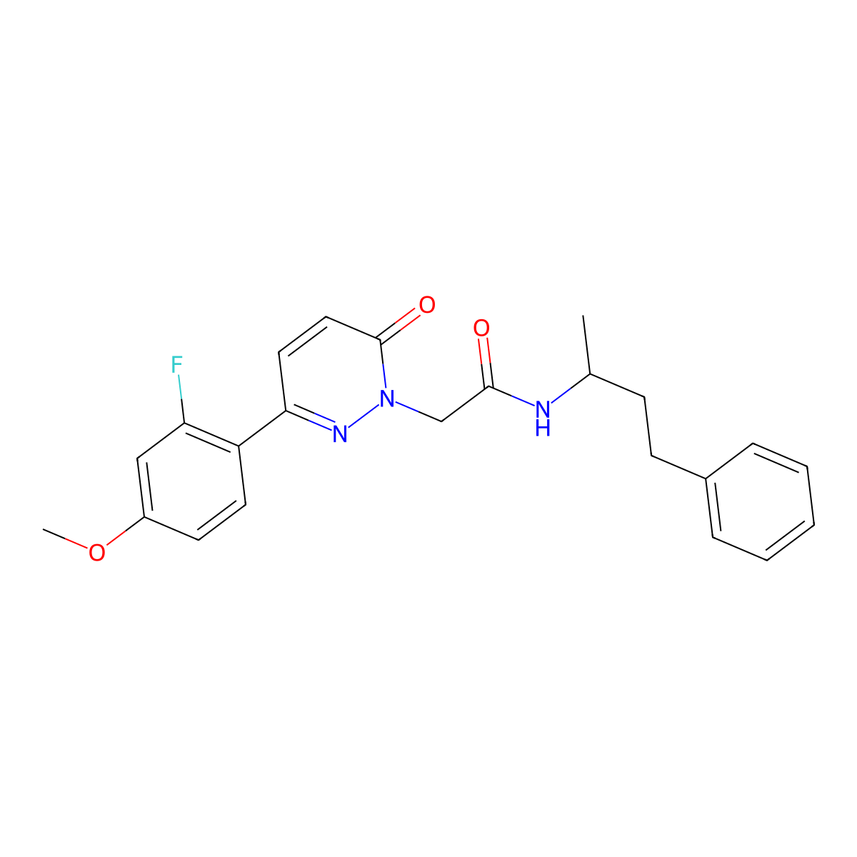 2-(3-(2-fluoro-4-methoxyphenyl)-6-oxopyridazin-1(6H)-yl)-N-(4-phenylbutan-2-yl)acetamide molecular structure, CAS 1232802-40-2