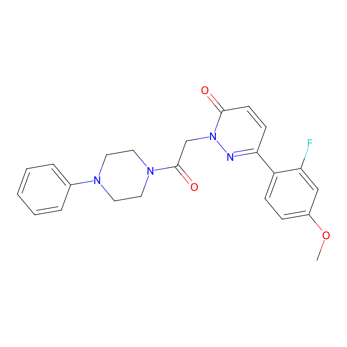 6-(2-fluoro-4-methoxyphenyl)-2-[2-oxo-2-(4-phenylpiperazino)ethyl]-3(2H)-pyridazinone molecular structure, CAS 1232802-70-8