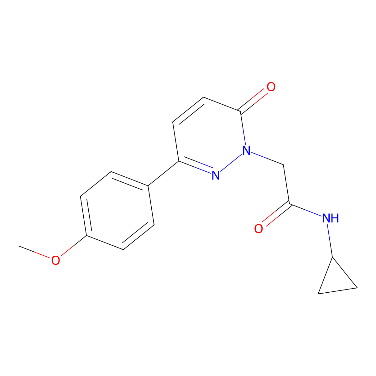 N-cyclopropyl-2-[3-(4-methoxyphenyl)-6-oxopyridazin-1(6H)-yl]acetamide molecular structure, CAS 1232802-71-9