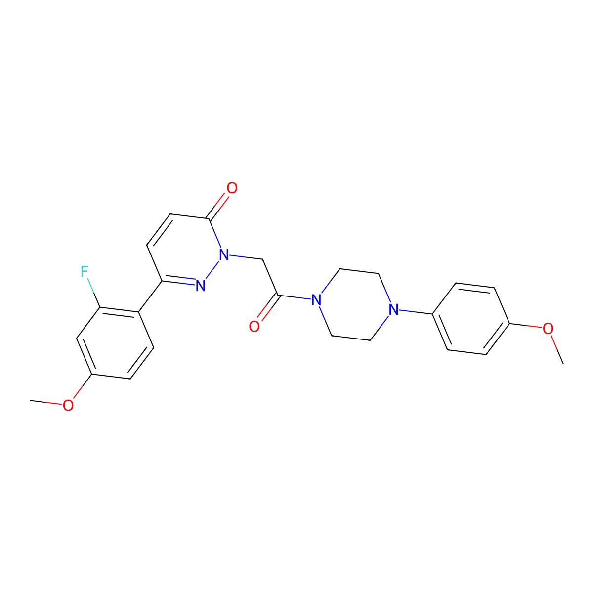 6-(2-fluoro-4-methoxyphenyl)-2-(2-(4-(4-methoxyphenyl)piperazin-1-yl)-2-oxoethyl)pyridazin-3(2H)-one molecular structure, CAS 1232802-77-5