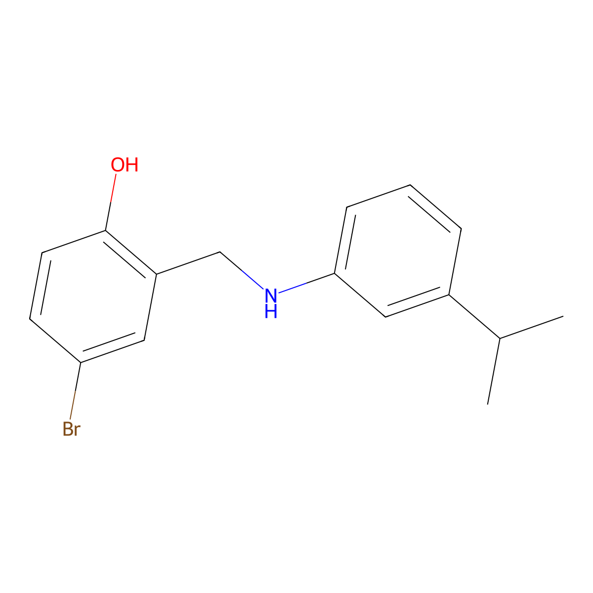 4-Bromo-2-(((3-isopropylphenyl)amino)methyl)phenol molecular structure, CAS 1232802-94-6