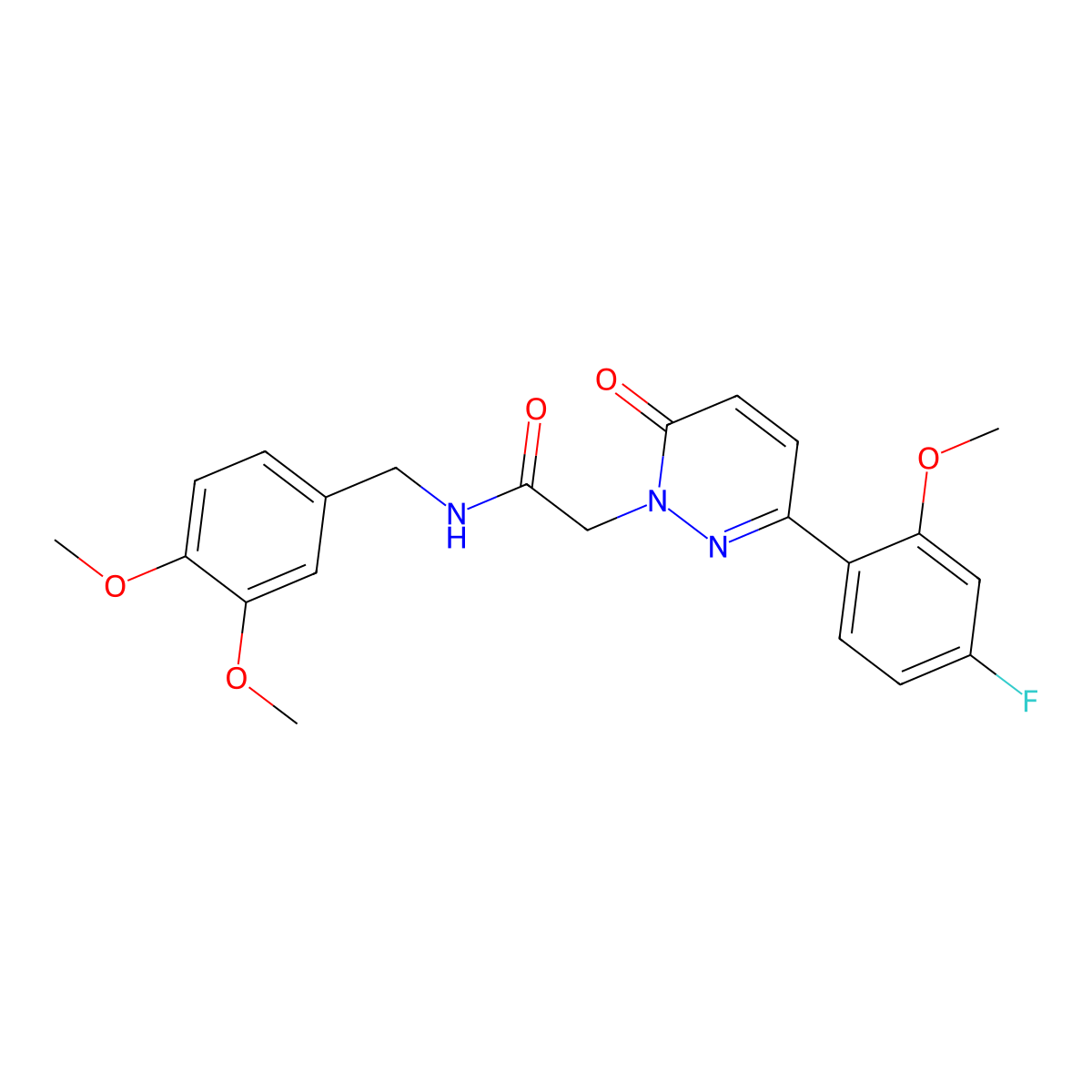 N-(3,4-dimethoxybenzyl)-2-[3-(4-fluoro-2-methoxyphenyl)-6-oxopyridazin-1(6H)-yl]acetamide molecular structure, CAS 1232803-04-1