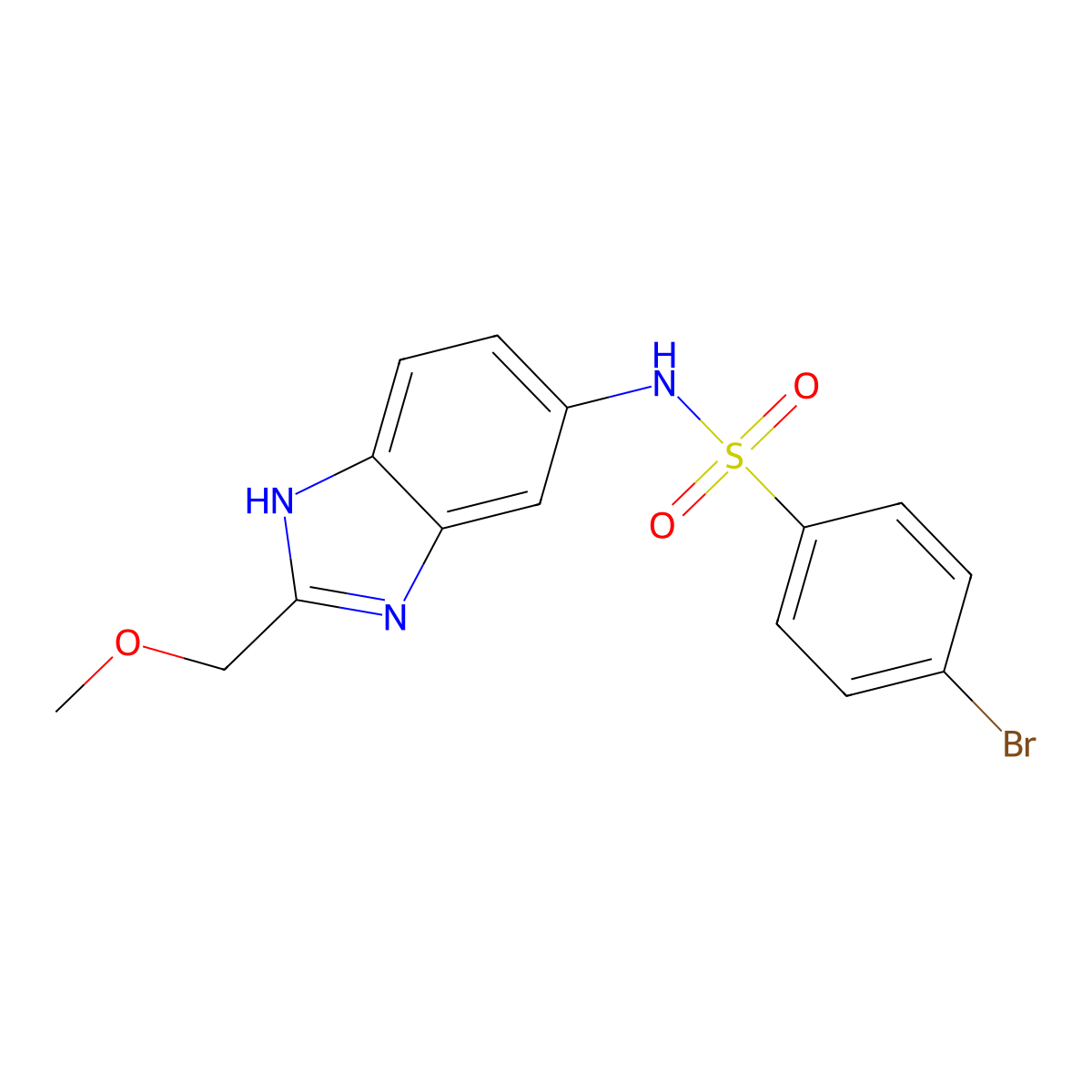 4-bromo-N-[2-(methoxymethyl)-1H-benzimidazol-5-yl]benzenesulfonamide molecular structure, CAS 1232803-08-5