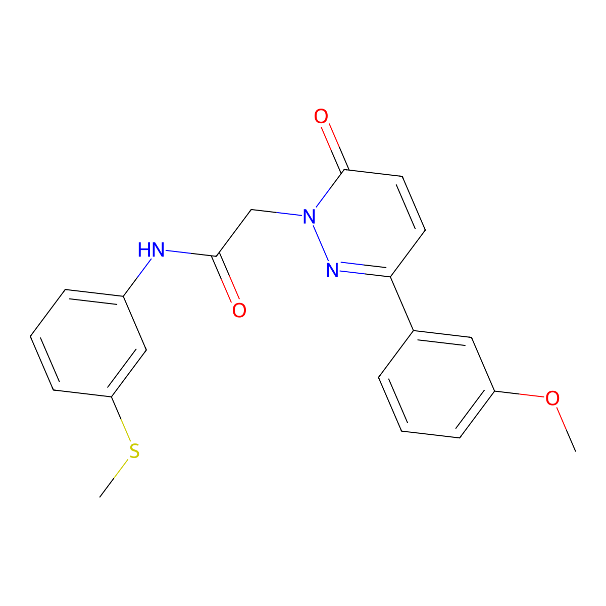 2-[3-(3-methoxyphenyl)-6-oxopyridazin-1(6H)-yl]-N-[3-(methylsulfanyl)phenyl]acetamide molecular structure, CAS 1232803-40-5