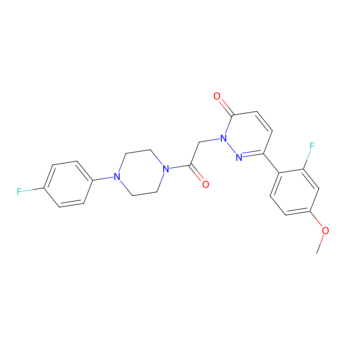 6-(2-fluoro-4-methoxyphenyl)-2-{2-[4-(4-fluorophenyl)piperazino]-2-oxoethyl}-3(2H)-pyridazinone molecular structure, CAS 1232803-54-1
