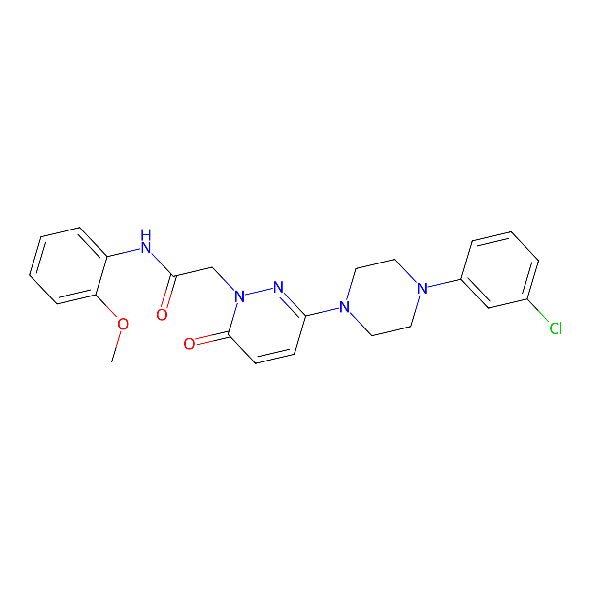 2-{3-[4-(3-chlorophenyl)piperazin-1-yl]-6-oxopyridazin-1(6H)-yl}-N-(2-methoxyphenyl)acetamide molecular structure, CAS 1232803-59-6
