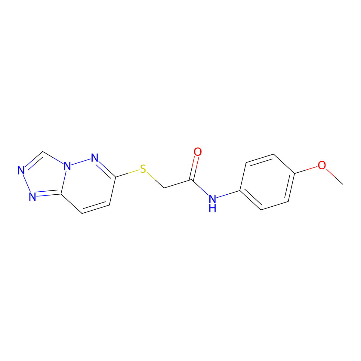 N-(4-methoxyphenyl)-2-([1,2,4]triazolo[4,3-b]pyridazin-6-ylsulfanyl)acetamide molecular structure, CAS 1232803-76-7