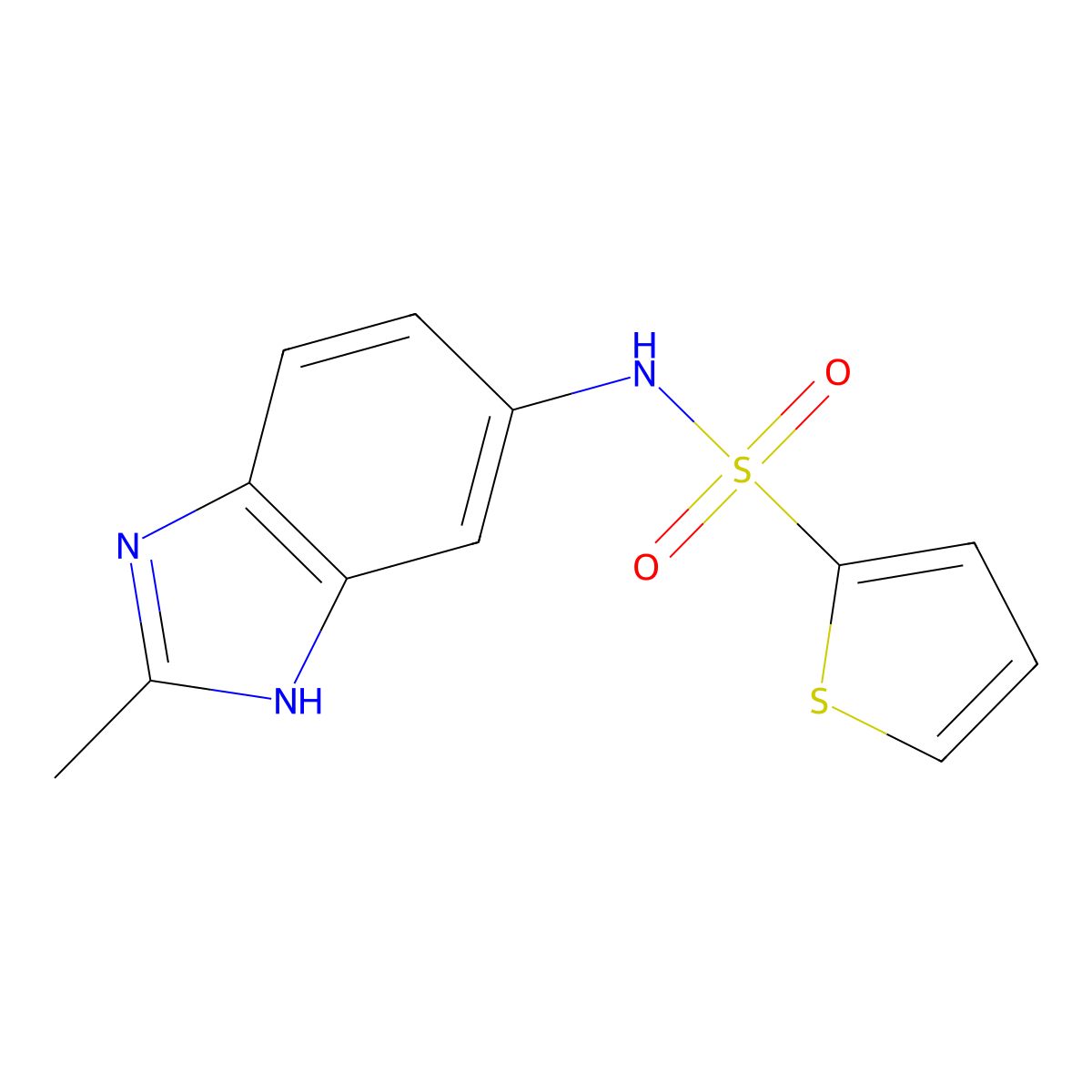 N-(2-methyl-1H-benzimidazol-5-yl)thiophene-2-sulfonamide molecular structure, CAS 1232803-88-1