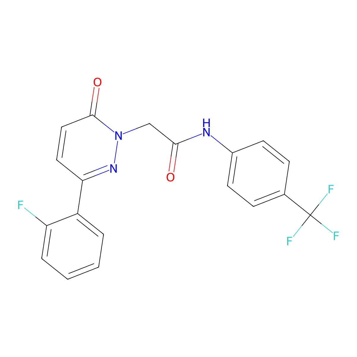 2-[3-(2-fluorophenyl)-6-oxopyridazin-1(6H)-yl]-N-[4-(trifluoromethyl)phenyl]acetamide molecular structure, CAS 1232804-00-0