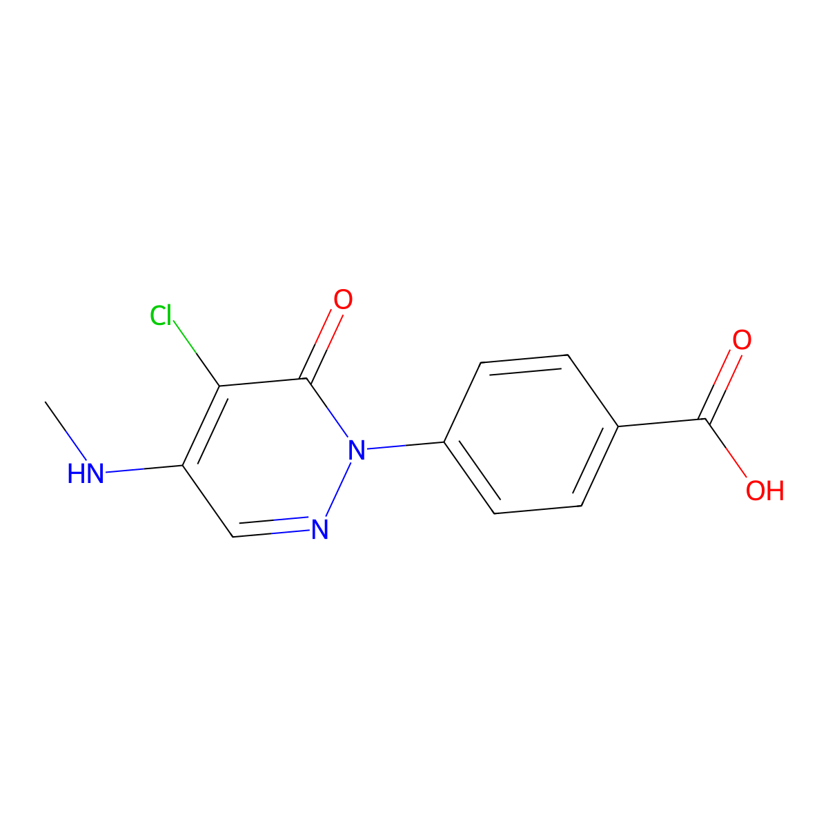 4-[5-chloro-4-(methylamino)-6-oxopyridazin-1(6H)-yl]benzoic acid molecular structure, CAS 1232804-17-9