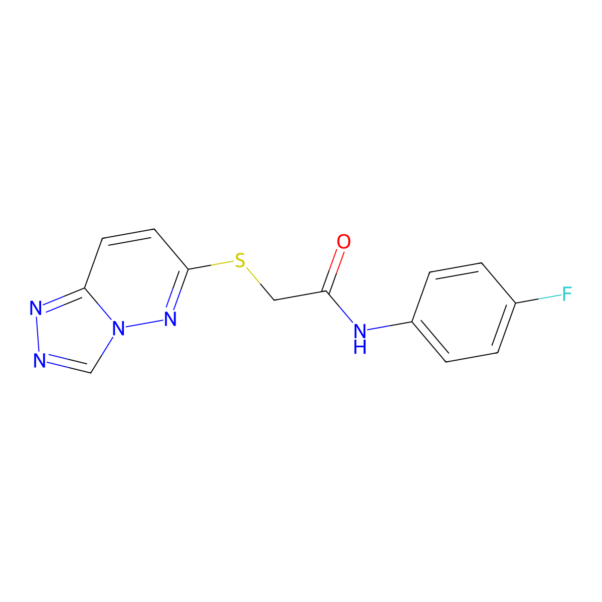 N-(4-fluorophenyl)-2-([1,2,4]triazolo[4,3-b]pyridazin-6-ylsulfanyl)acetamide molecular structure, CAS 1232804-54-4