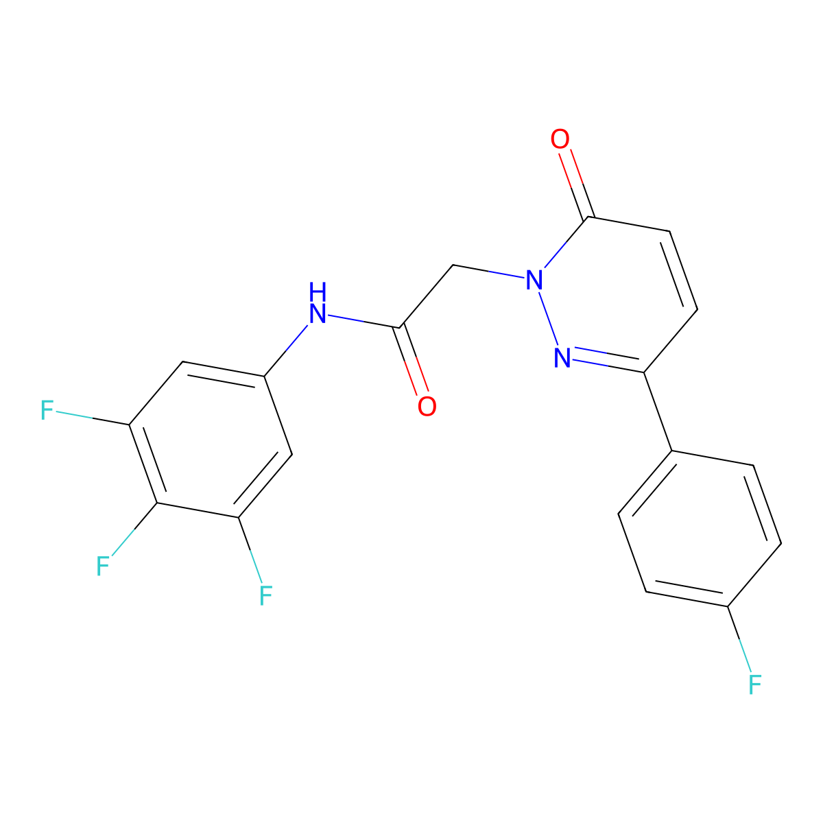 2-(3-(4-fluorophenyl)-6-oxopyridazin-1(6H)-yl)-N-(3,4,5-trifluorophenyl)acetamide molecular structure, CAS 1232804-63-5