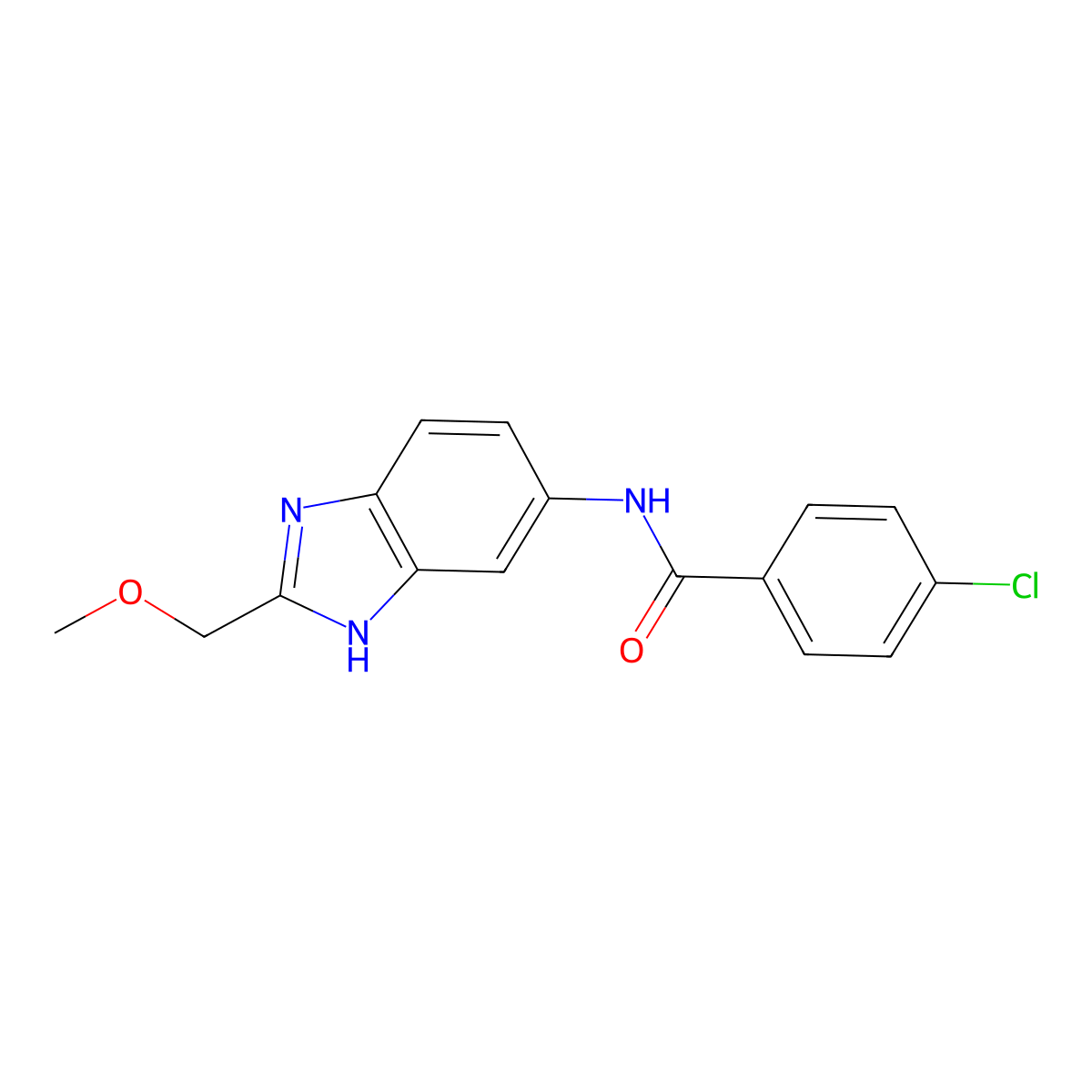 4-chloro-N-[2-(methoxymethyl)-1H-benzimidazol-5-yl]benzamide molecular structure, CAS 1232804-64-6