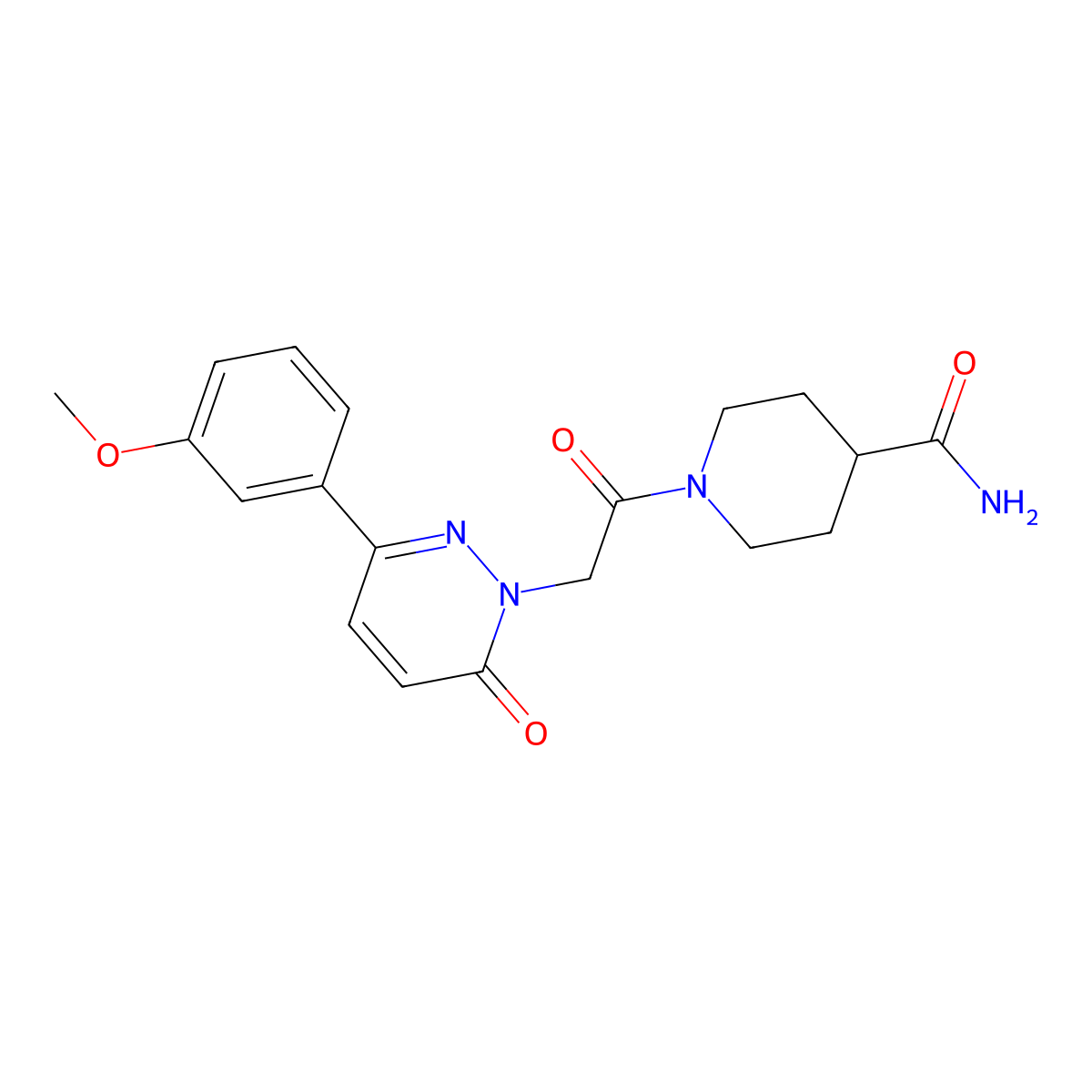 1-{[3-(3-methoxyphenyl)-6-oxopyridazin-1(6H)-yl]acetyl}piperidine-4-carboxamide molecular structure, CAS 1232804-66-8