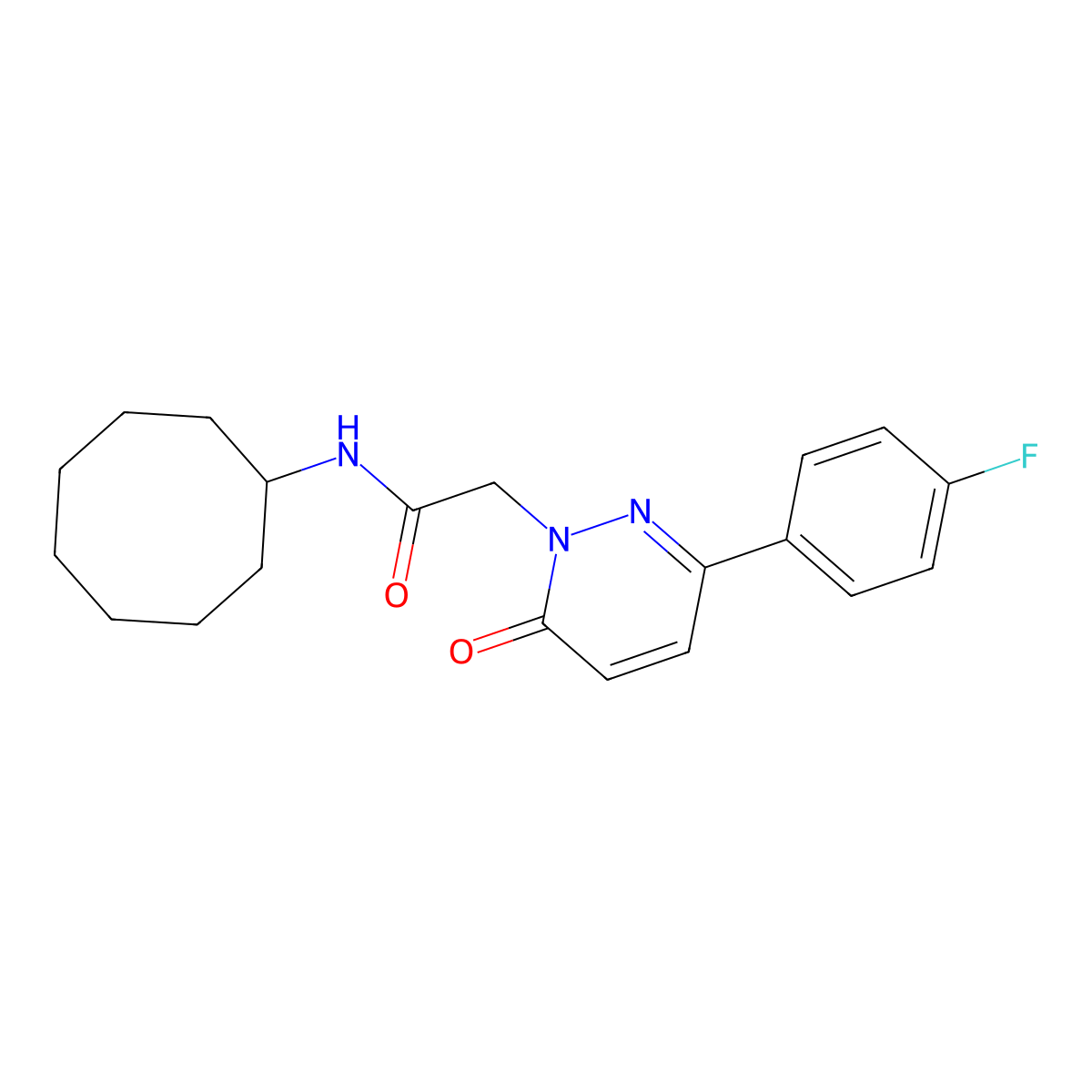 N-cyclooctyl-2-[3-(4-fluorophenyl)-6-oxo-1(6H)-pyridazinyl]acetamide molecular structure, CAS 1232804-75-9