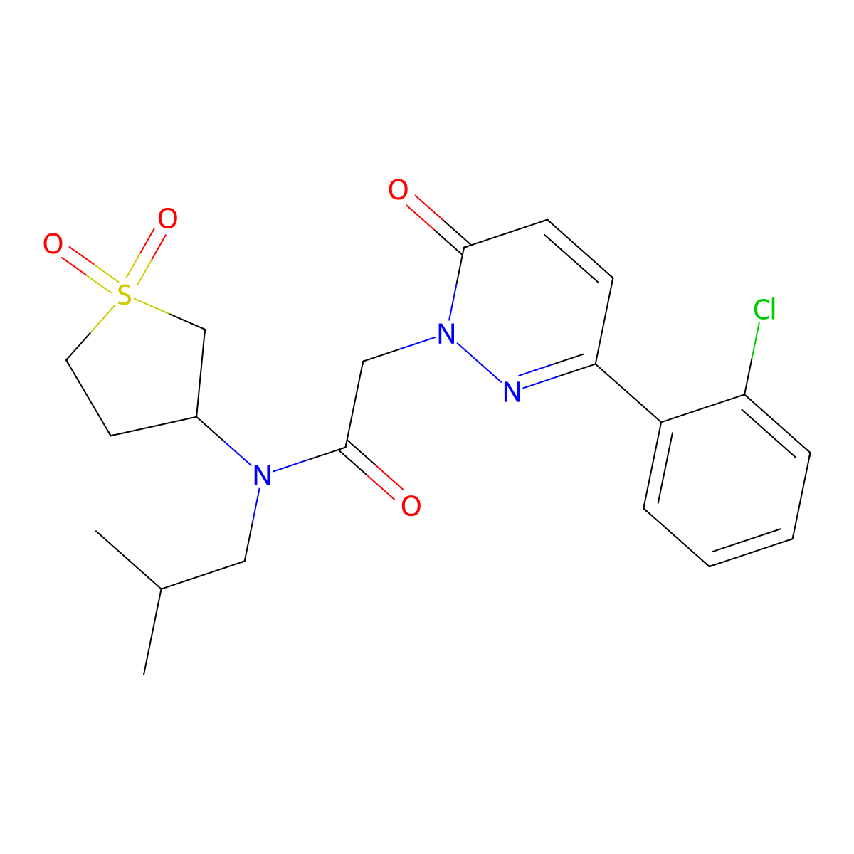 2-[3-(2-chlorophenyl)-6-oxopyridazin-1(6H)-yl]-N-(1,1-dioxidotetrahydrothiophen-3-yl)-N-(2-methylpropyl)acetamide molecular structure, CAS 1232805-11-6
