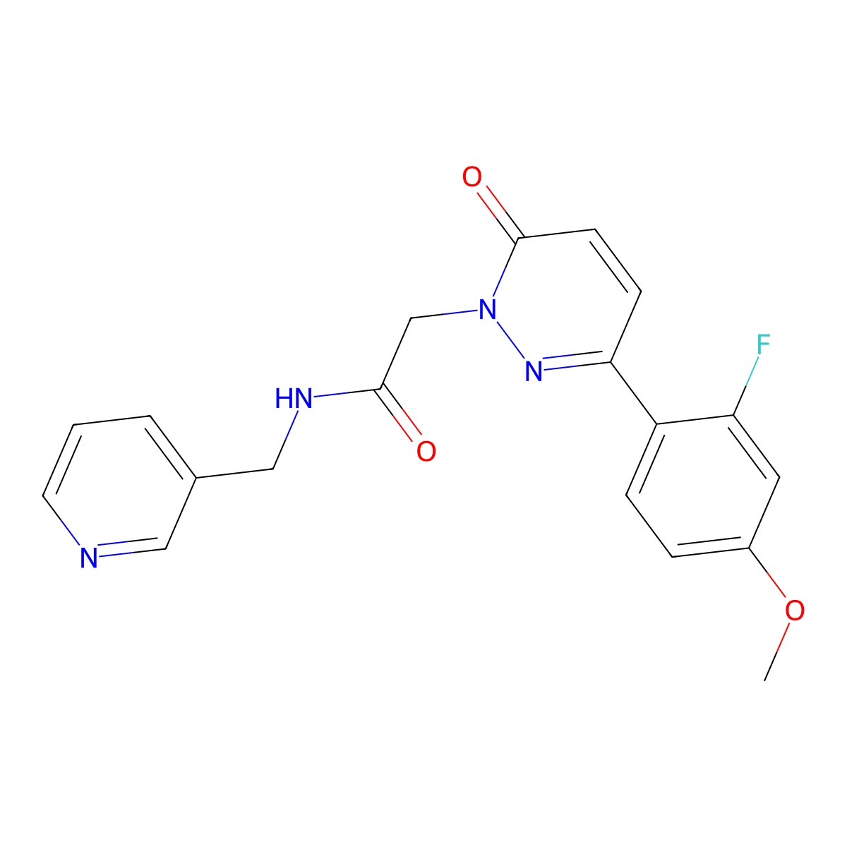 2-[3-(2-fluoro-4-methoxyphenyl)-6-oxopyridazin-1(6H)-yl]-N-(pyridin-3-ylmethyl)acetamide molecular structure, CAS 1232805-28-5