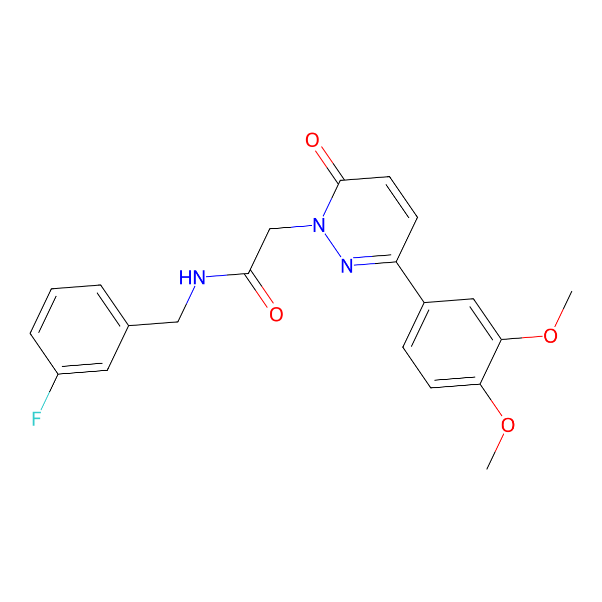 2-[3-(3,4-dimethoxyphenyl)-6-oxo-1(6H)-pyridazinyl]-N-(3-fluorobenzyl)acetamide molecular structure, CAS 1232805-47-8