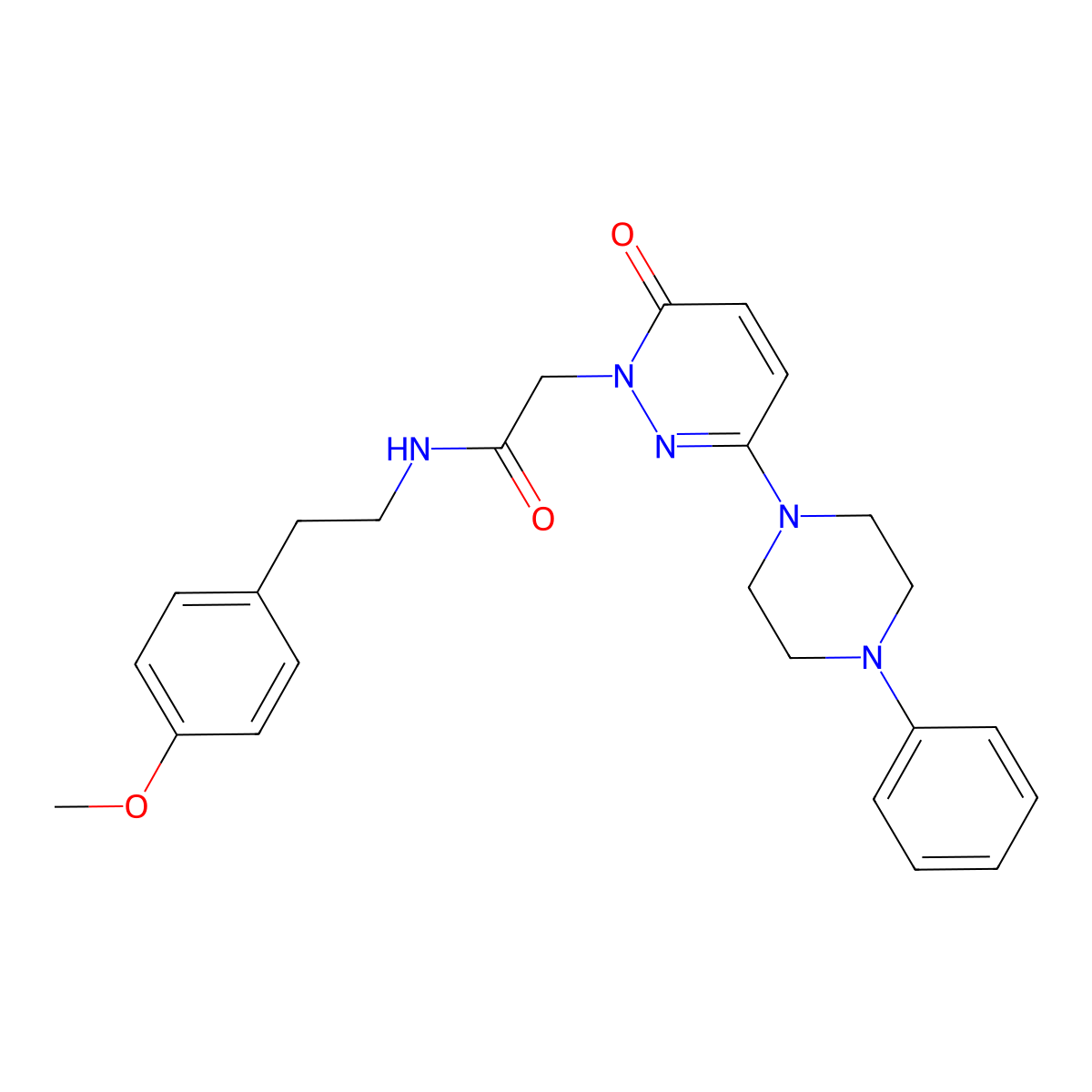 N-[2-(4-methoxyphenyl)ethyl]-2-[6-oxo-3-(4-phenylpiperazin-1-yl)pyridazin-1(6H)-yl]acetamide molecular structure, CAS 1232805-86-5