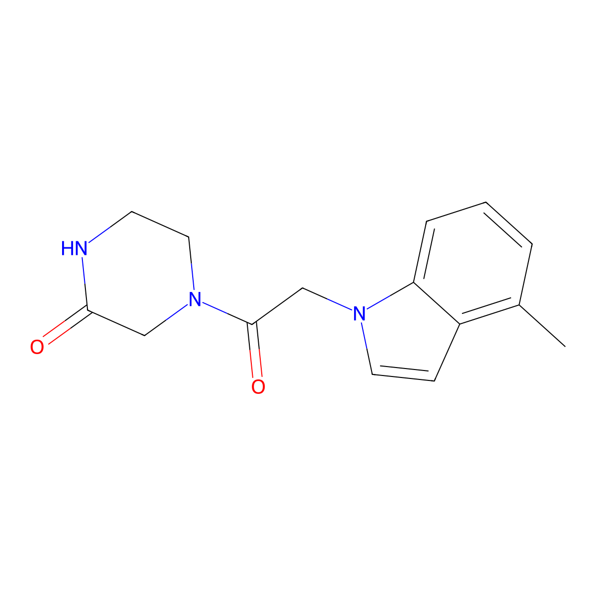 4-[(4-methyl-1H-indol-1-yl)acetyl]piperazin-2-one molecular structure, CAS 1232805-97-8