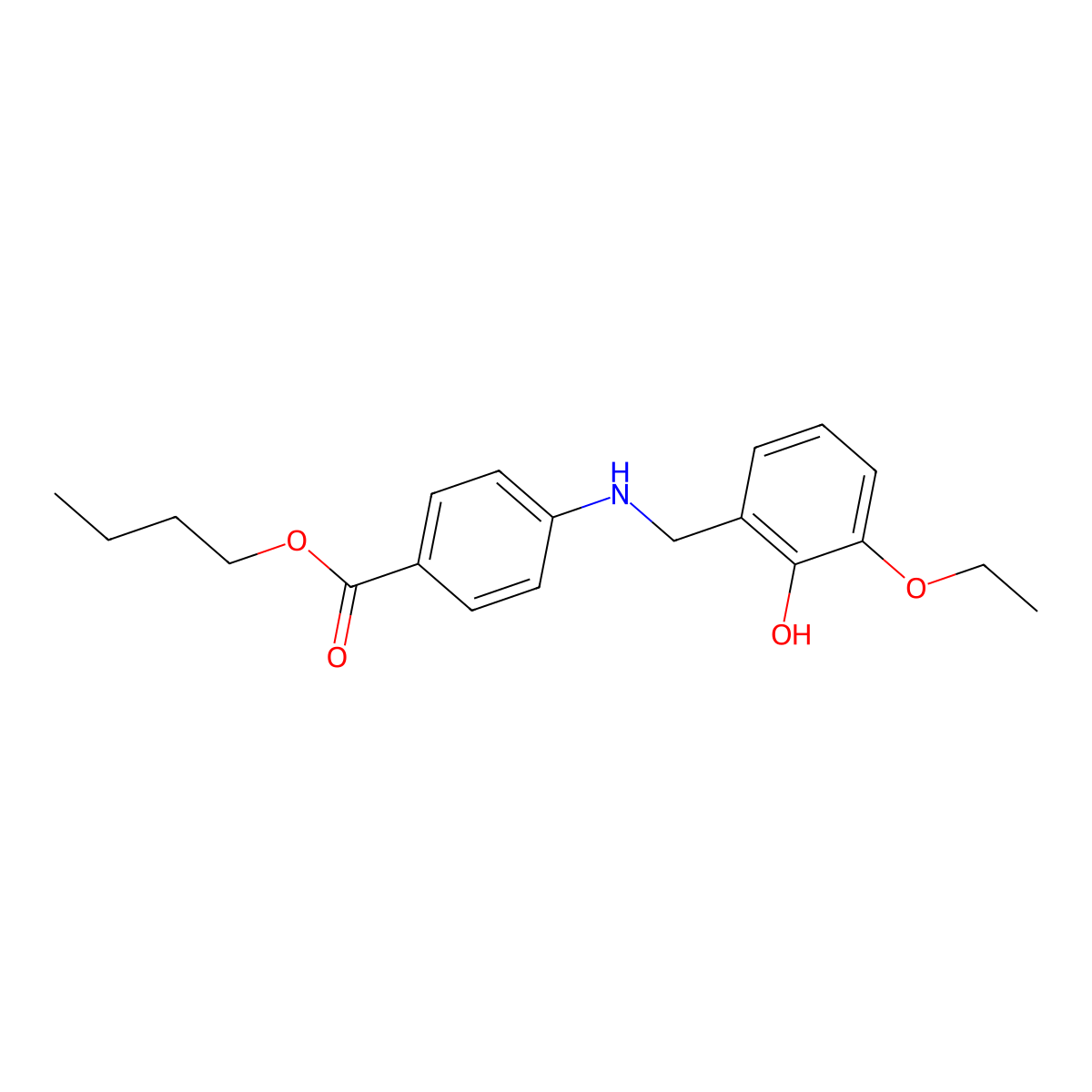 Butyl 4-[(3-ethoxy-2-hydroxybenzyl)amino]benzoate molecular structure, CAS 1232806-08-4