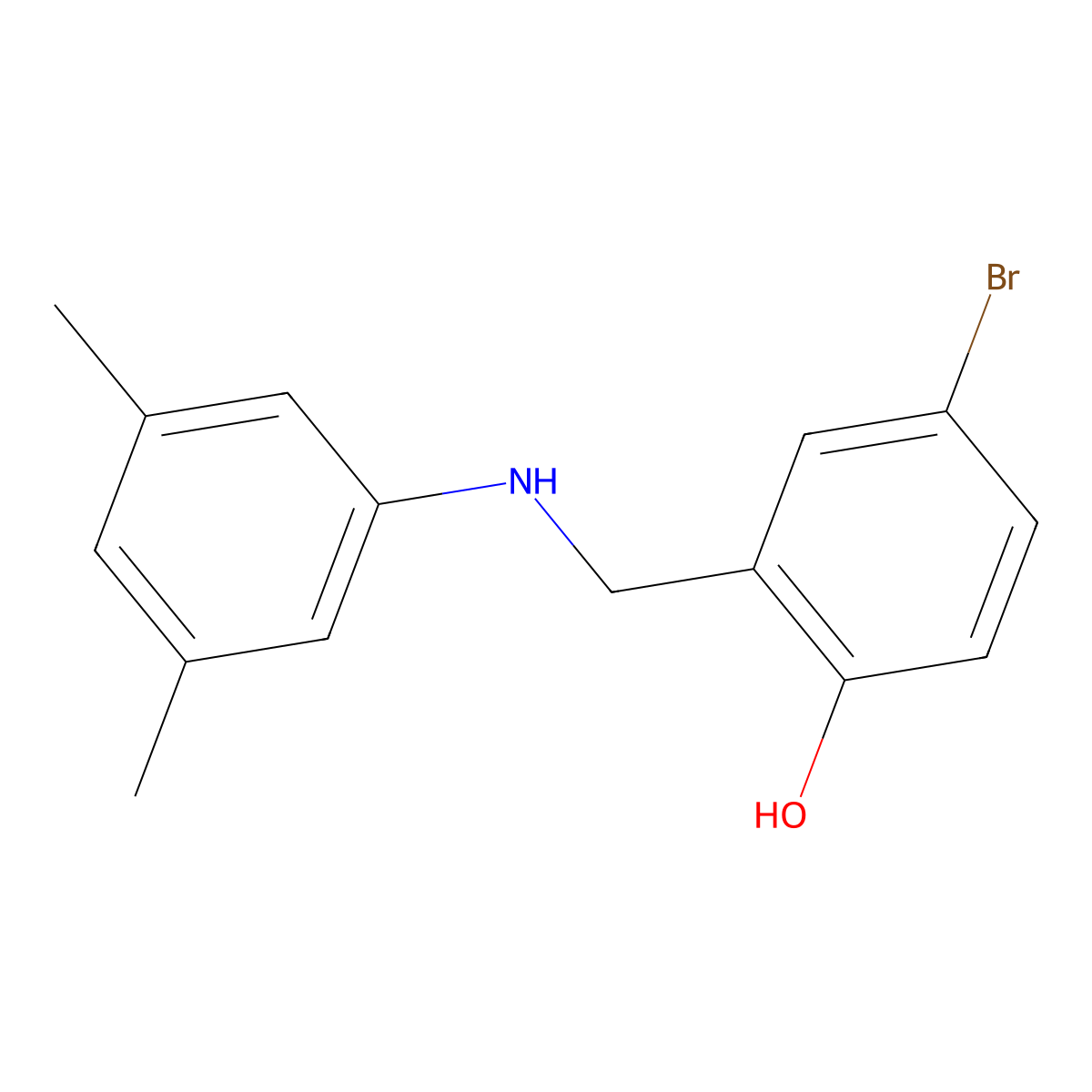 4-Bromo-2-{[(3,5-dimethylphenyl)amino]methyl}phenol molecular structure, CAS 1232806-17-5