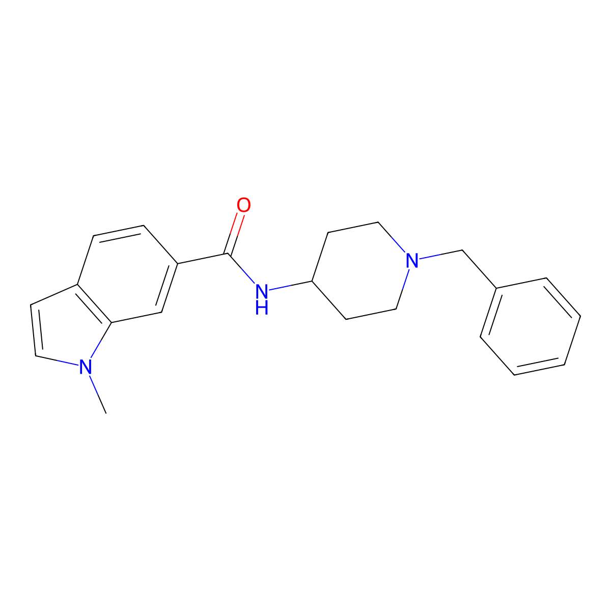 N-(1-benzylpiperidin-4-yl)-1-methyl-1H-indole-6-carboxamide molecular structure, CAS 1232806-19-7