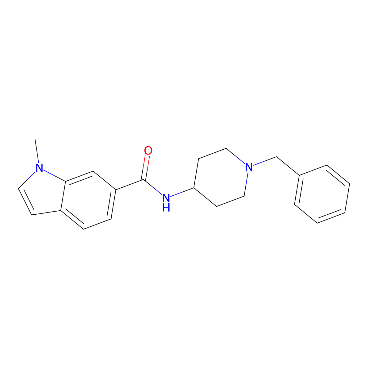 N-(1-benzylpiperidin-4-yl)-1-methyl-1H-indole-6-carboxamide molecular structure, CAS 1232806-19-7