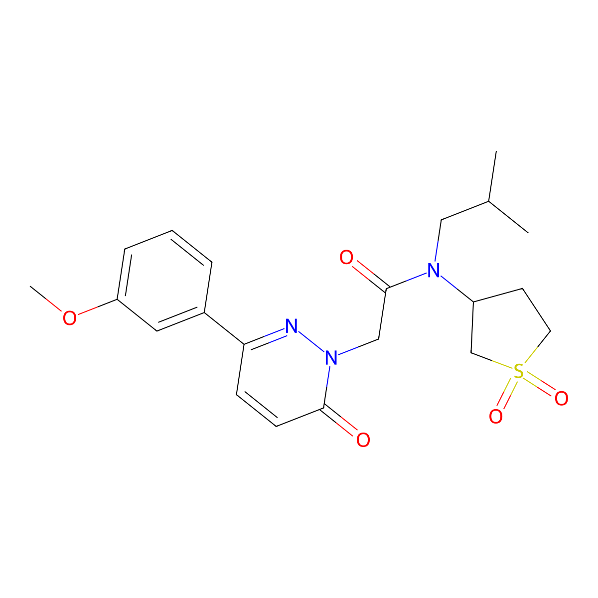 N-(1,1-dioxidotetrahydrothiophen-3-yl)-2-[3-(3-methoxyphenyl)-6-oxopyridazin-1(6H)-yl]-N-(2-methylpropyl)acetamide molecular structure, CAS 1232806-35-7