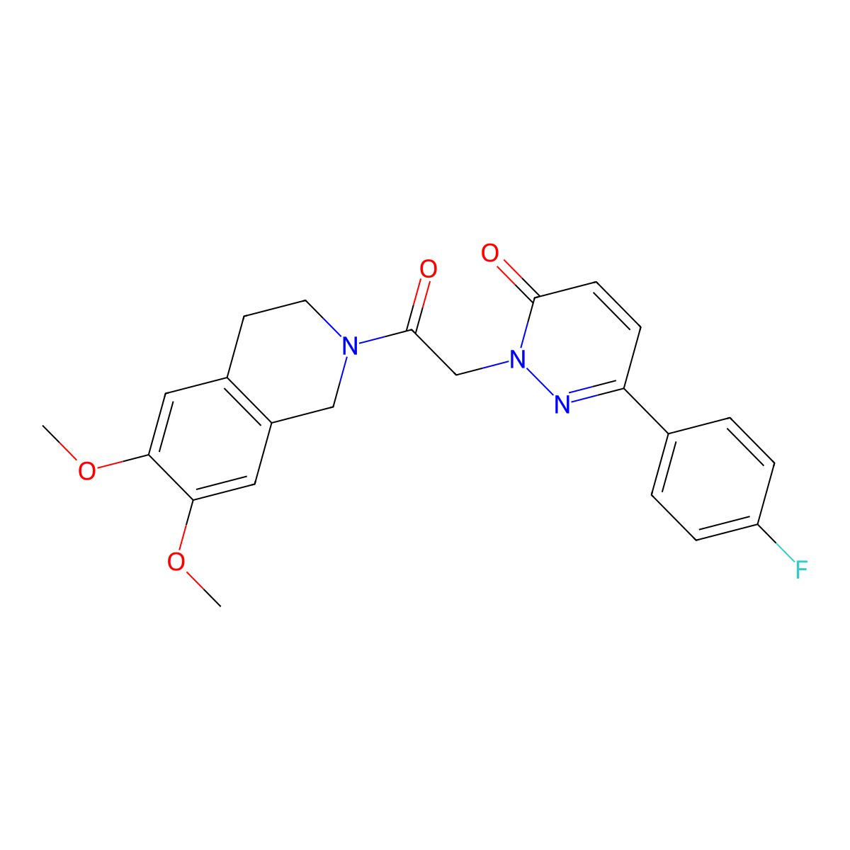 2-(2-(6,7-dimethoxy-3,4-dihydroisoquinolin-2(1H)-yl)-2-oxoethyl)-6-(4-fluorophenyl)pyridazin-3(2H)-one molecular structure, CAS 1232806-72-2