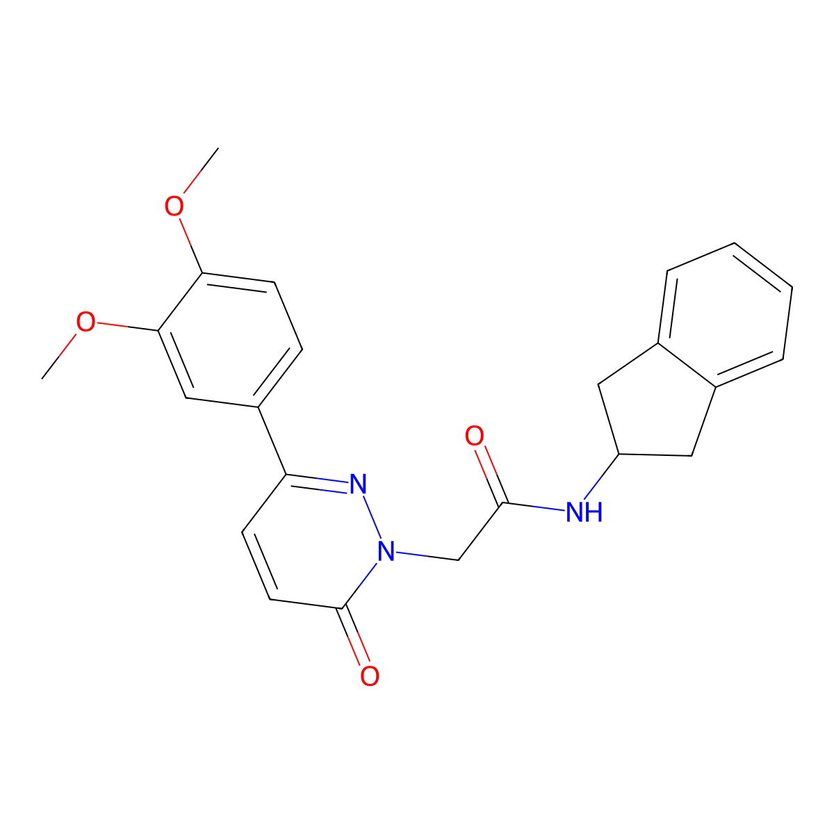 N-(2,3-dihydro-1H-inden-2-yl)-2-(3-(3,4-dimethoxyphenyl)-6-oxopyridazin-1(6H)-yl)acetamide molecular structure, CAS 1232806-74-4