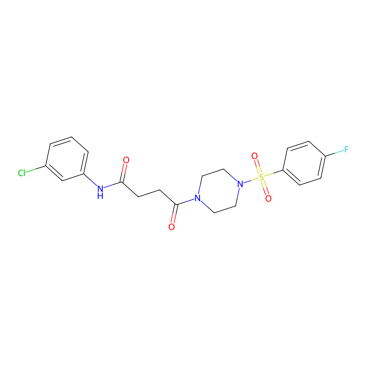 N-(3-chlorophenyl)-4-{4-[(4-fluorophenyl)sulfonyl]piperazin-1-yl}-4-oxobutanamide molecular structure, CAS 1232807-16-7