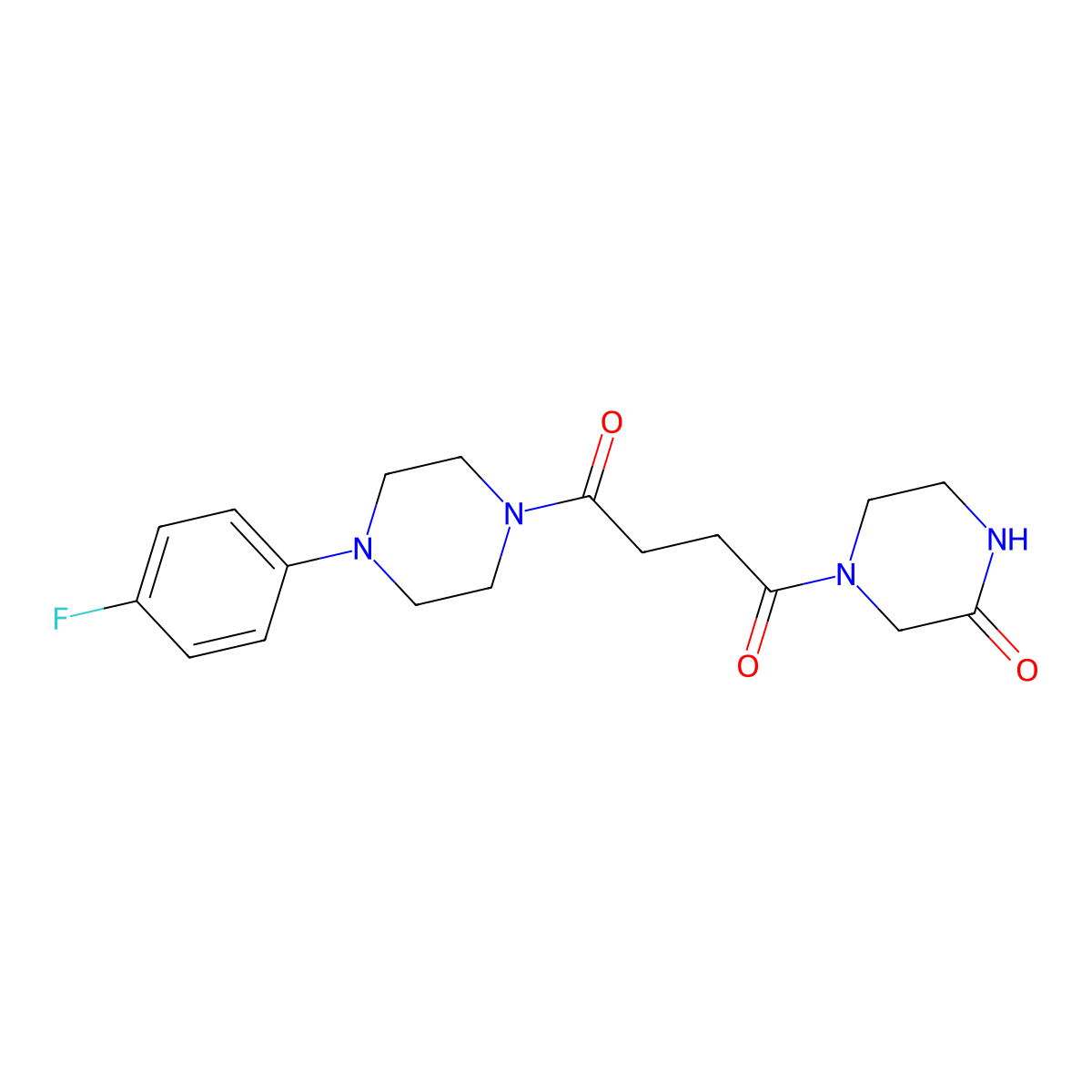 1-(4-(4-Fluorophenyl)piperazin-1-yl)-4-(3-oxopiperazin-1-yl)butane-1,4-dione molecular structure, CAS 1232807-35-0