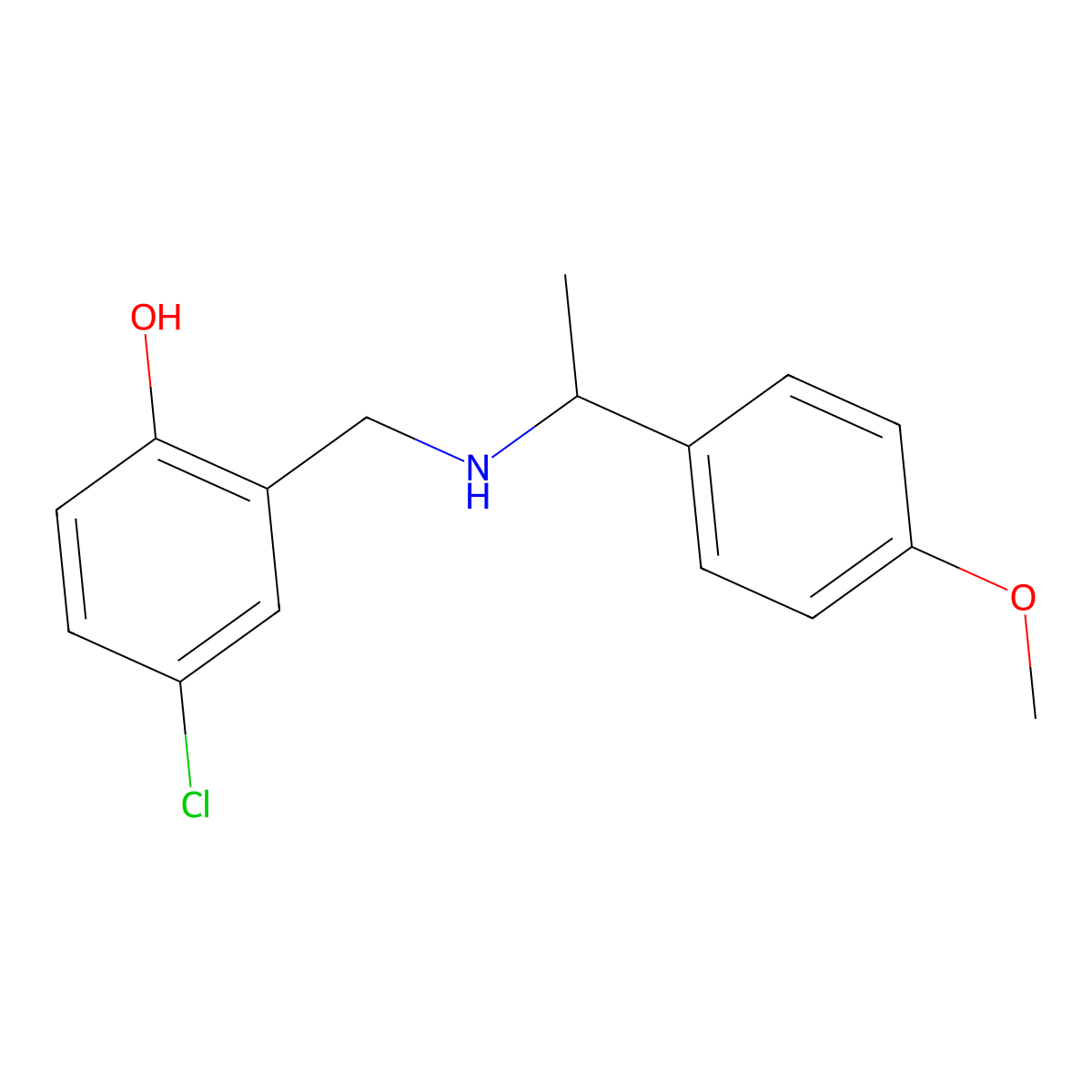 4-Chloro-2-({[1-(4-methoxyphenyl)ethyl]amino}methyl)phenol molecular structure, CAS 1232807-38-3