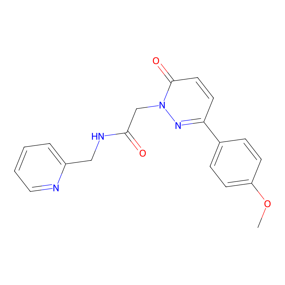2-(3-(4-methoxyphenyl)-6-oxopyridazin-1(6H)-yl)-N-(pyridin-2-ylmethyl)acetamide molecular structure, CAS 1232807-71-4
