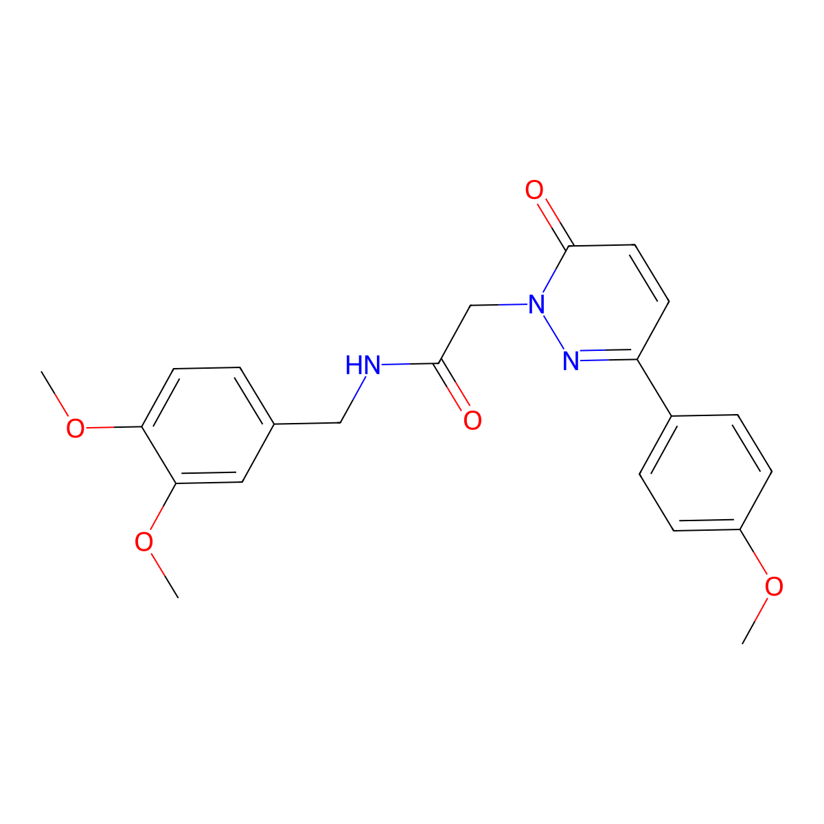 N-(3,4-dimethoxybenzyl)-2-[3-(4-methoxyphenyl)-6-oxopyridazin-1(6H)-yl]acetamide molecular structure, CAS 1232807-73-6