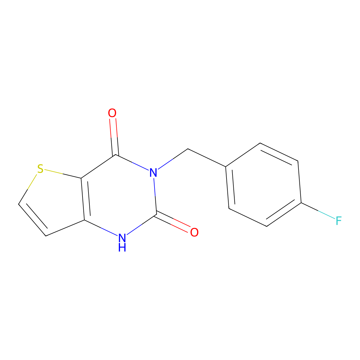 3-(4-fluorobenzyl)thieno[3,2-d]pyrimidine-2,4(1H,3H)-dione molecular structure, CAS 1232807-82-7