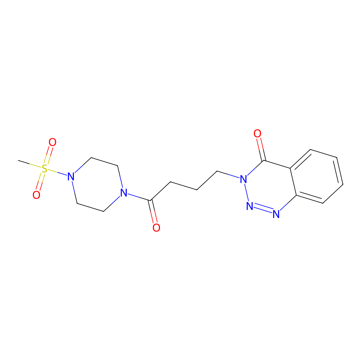 3-{4-[4-(methylsulfonyl)piperazin-1-yl]-4-oxobutyl}-1,2,3-benzotriazin-4(3H)-one molecular structure, CAS 1232807-99-6
