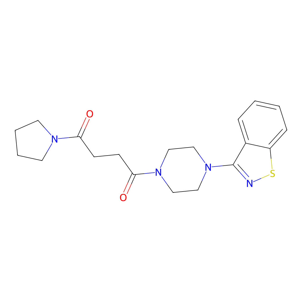 1-[4-(1,2-Benzothiazol-3-yl)piperazin-1-yl]-4-(pyrrolidin-1-yl)butane-1,4-dione molecular structure, CAS 1232808-00-2